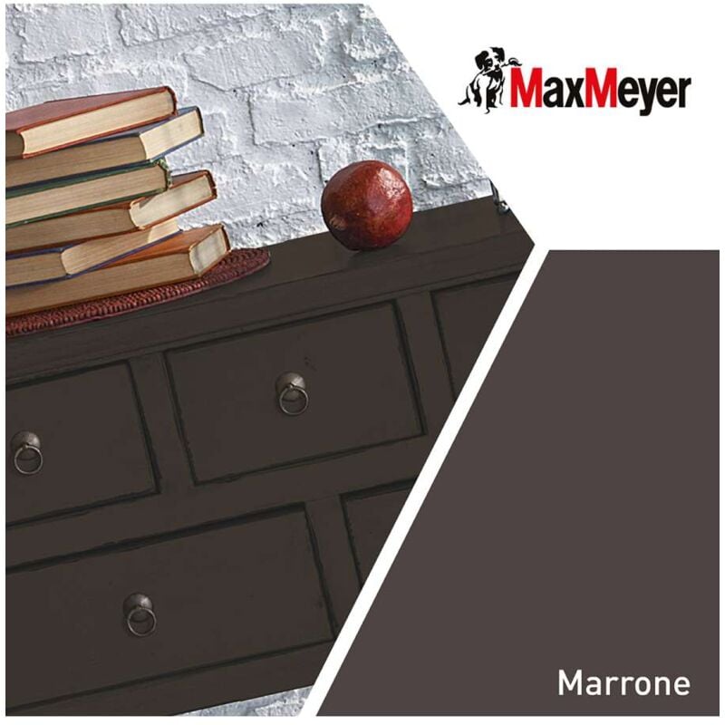 foto del prodotto max meyer maxmeyer smalto brillante all acqua poliuretanico marrone 0,125 l