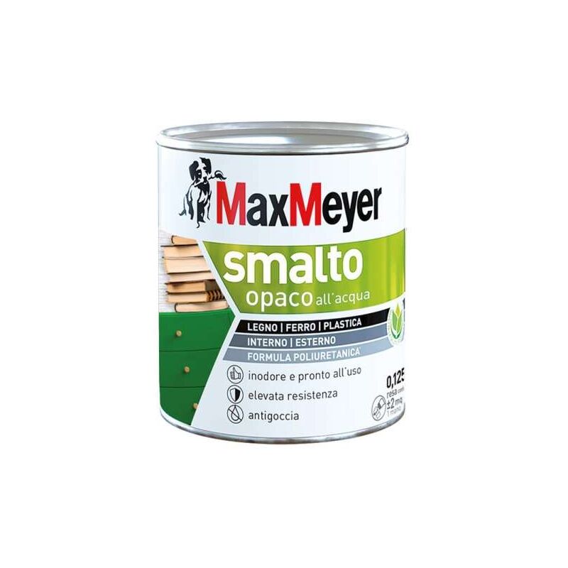 foto del prodotto max meyer maxmeyer smalto poliuretanico bianco opaco 0.125 l