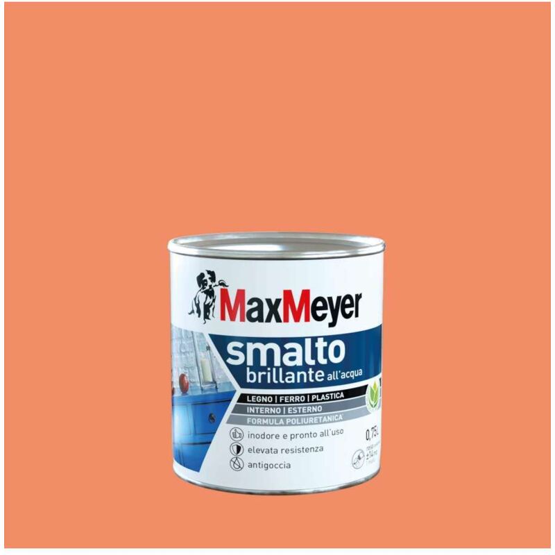 foto del prodotto max meyer maxmeyer smalto poliuretanico brillante all acqua arancio ace 0,75 l