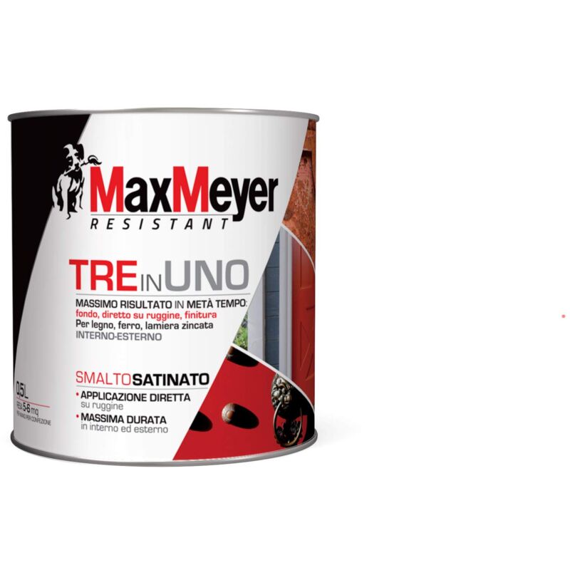 foto del prodotto max meyer maxmeyer smalto satinato all acqua 3 in 1 grigio fumo 0,5 l