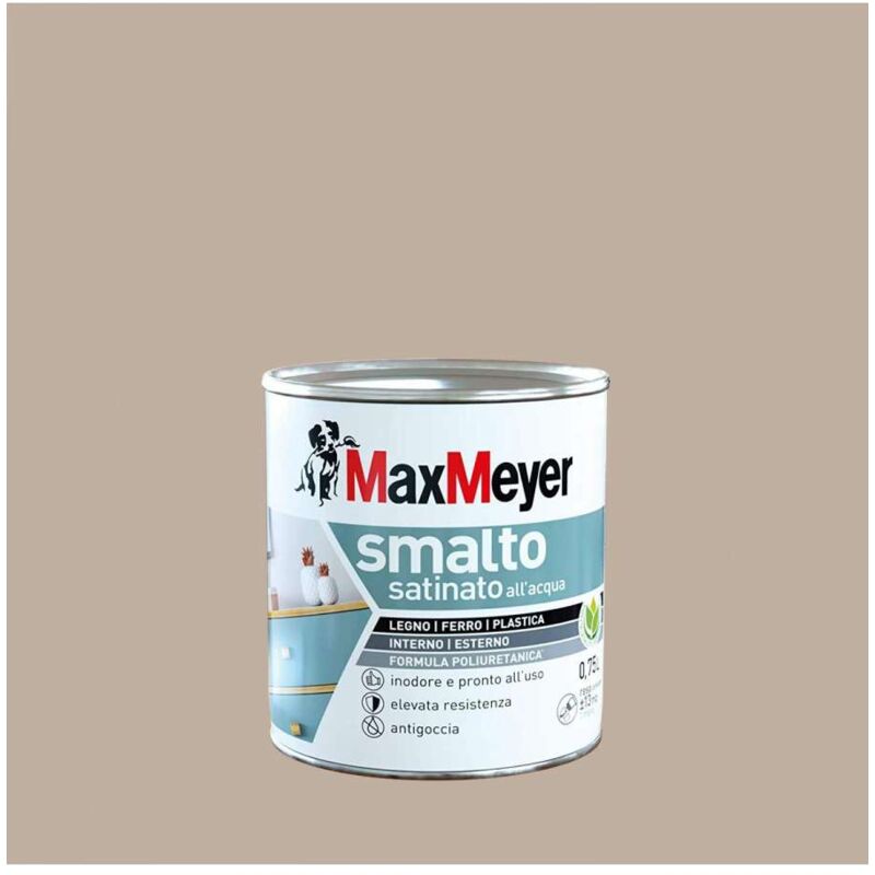 foto del prodotto max meyer maxmeyer smalto satinato poliuretanico tortora 0,75 l