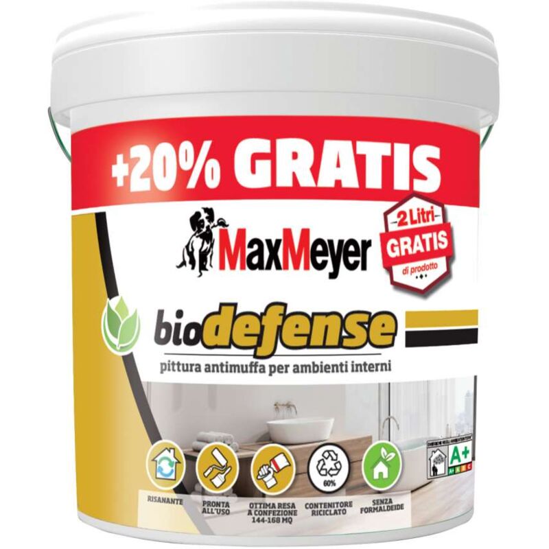foto del prodotto max meyer pittura antimuffa biodefence 10l 2l bianco, a 