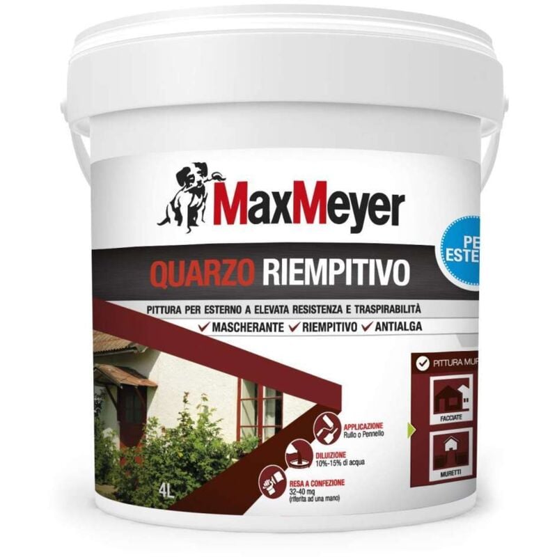foto del prodotto max meyer - pittura esterni quarzo bianca 4l - finish opaco e antialga