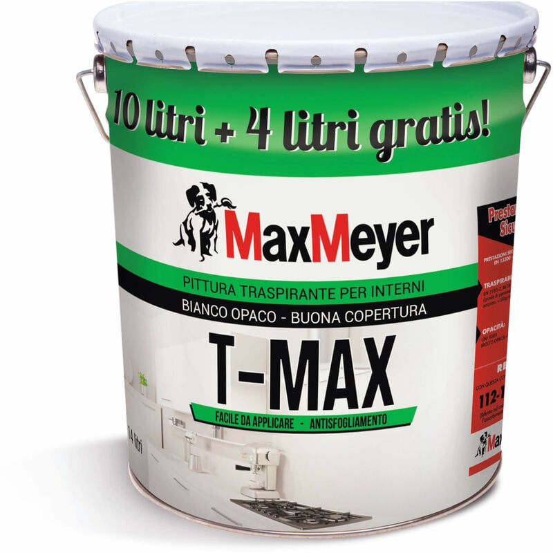 foto del prodotto max meyer pittura traspirante t max bianca lt.10 4