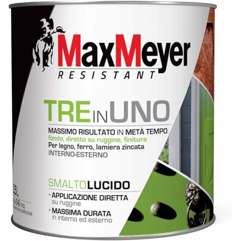 foto del prodotto max meyer smalto antiruggine 3 in1 verde lucido 500ml