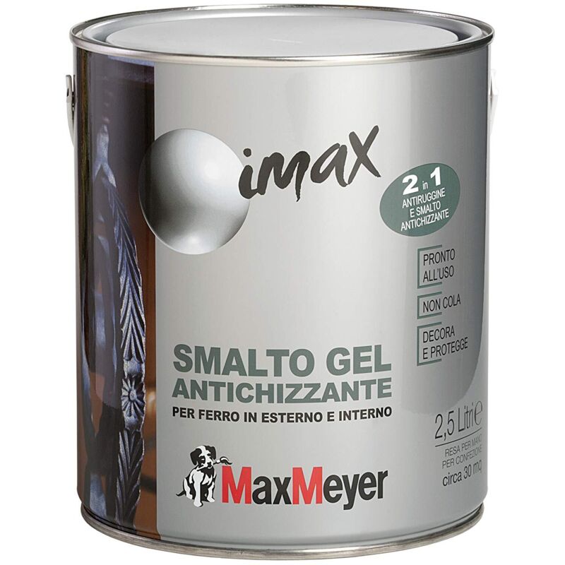 foto del prodotto max meyer - smalto decorativo gel antichizzante grigio grana grossa lt 2,5
