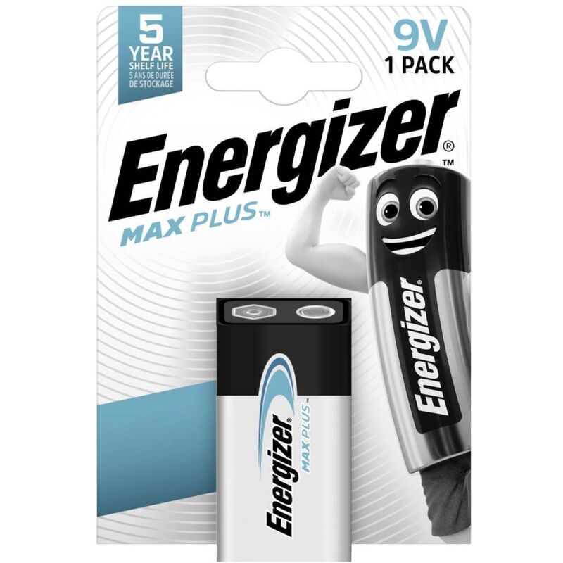 foto del prodotto max plus batteria da 9 v alcalina manganese 9 v 1 pz. energizer