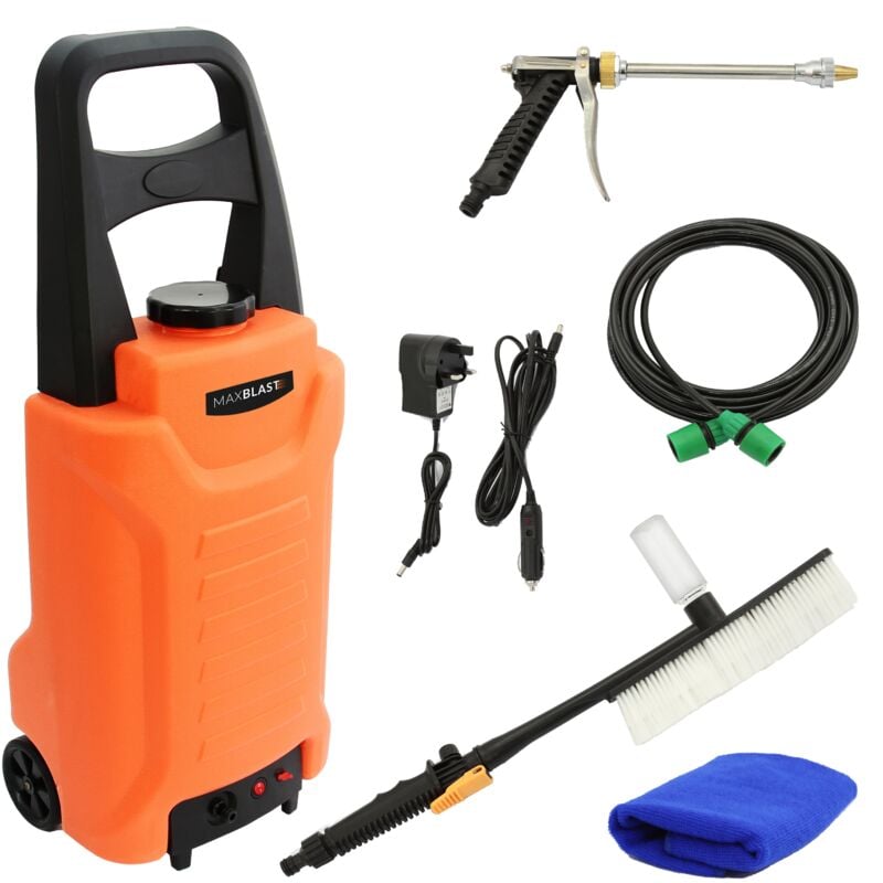 foto del prodotto maxblast carrello per trasporto acqua 30 litri con pompa flessibile 7 metri accessori