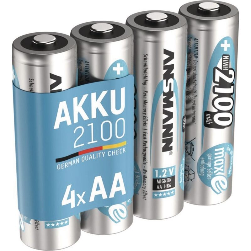 foto del prodotto maxe hr06 batteria ricaricabile stilo aa nimh 2100 mah 1.2 v 4 pz. - ansmann