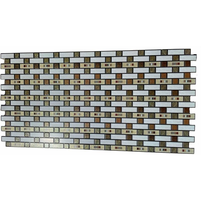 foto del prodotto maxi pannelli 3d hi res rivestimento a parete in pvc mattoncini oro realistici e isolanti.
