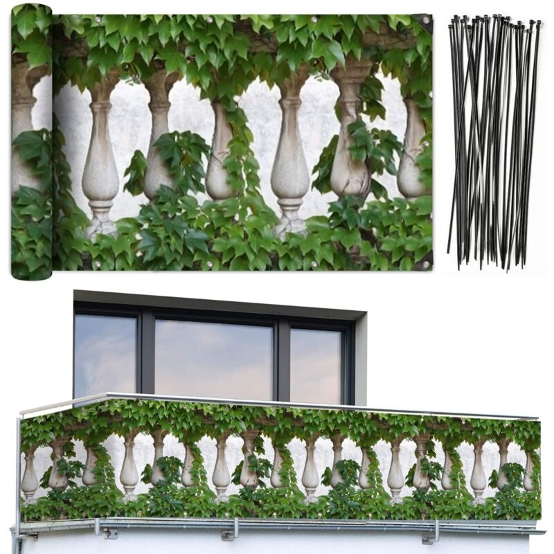 foto del prodotto maximex 9939970500 protezione frangivista per balcone, edera, 5 m, multicolore
