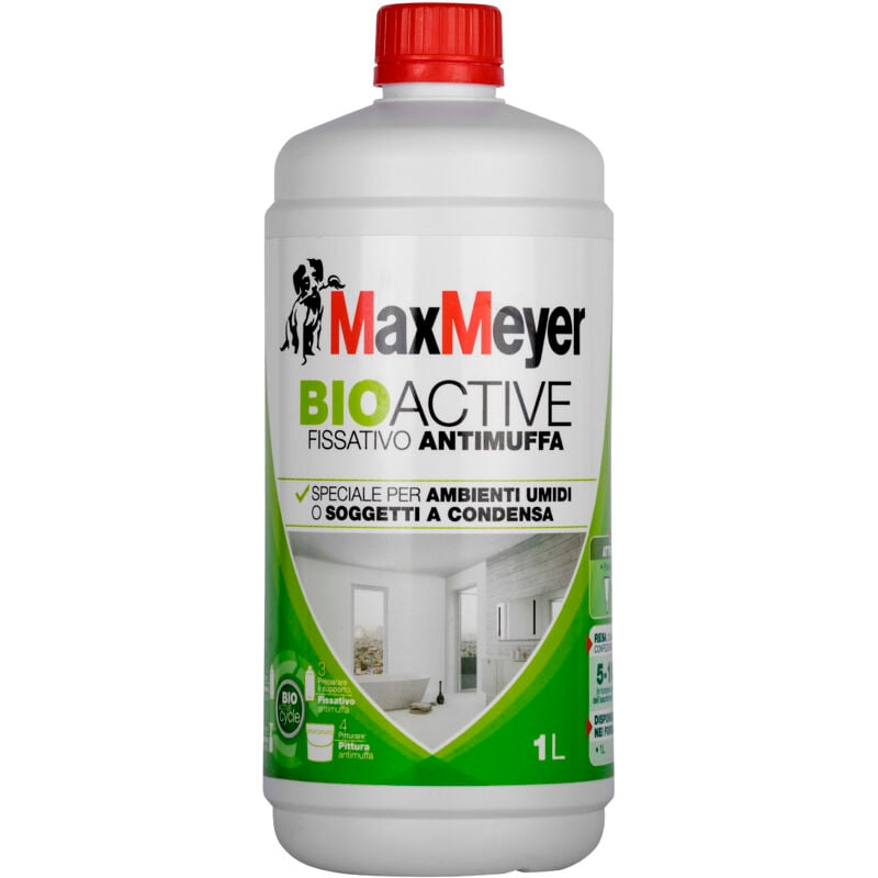 foto del prodotto maxmeyer bioactive, fissativo antimuffa all'acqua per interni, incolore, 1l