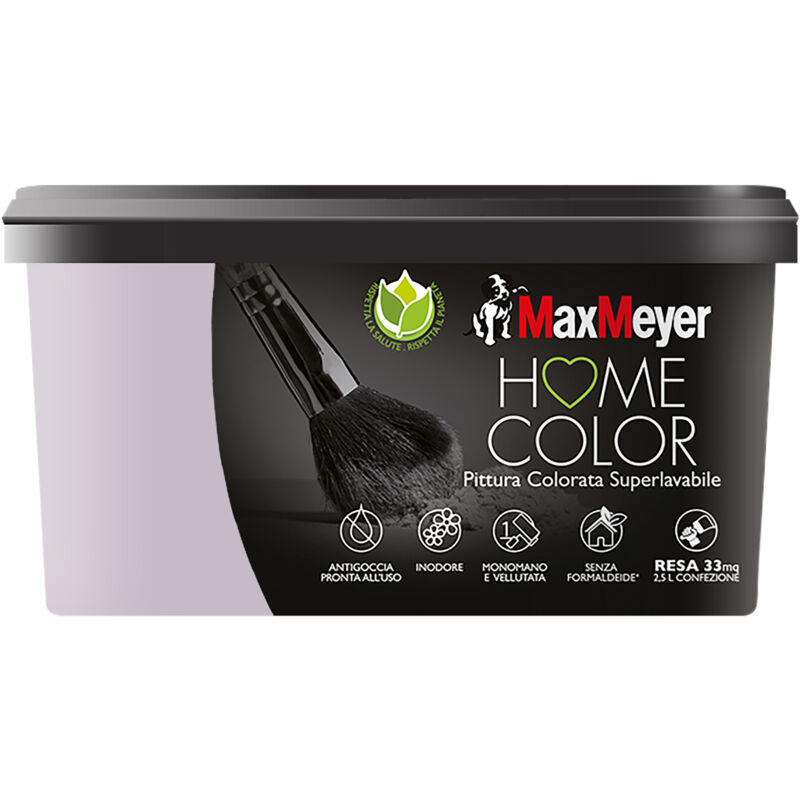 foto del prodotto maxmeyer idropittura colorata superlavabile per interni, glicine, 2.5l