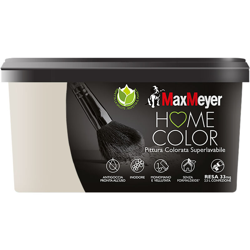 foto del prodotto maxmeyer idropittura colorata superlavabile per interni, luna, 2.5l
