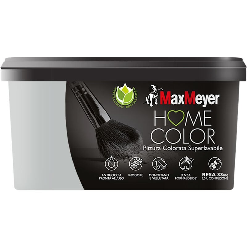 foto del prodotto maxmeyer idropittura colorata superlavabile per interni, silver, 2.5l