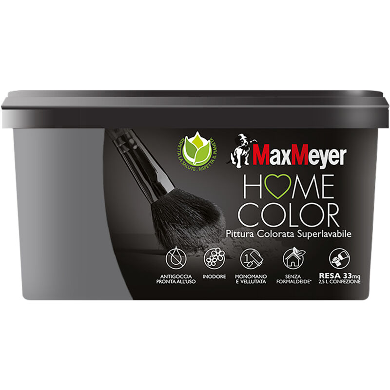 foto del prodotto maxmeyer idropittura colorata superlavabile per interni, smoke, 2.5l
