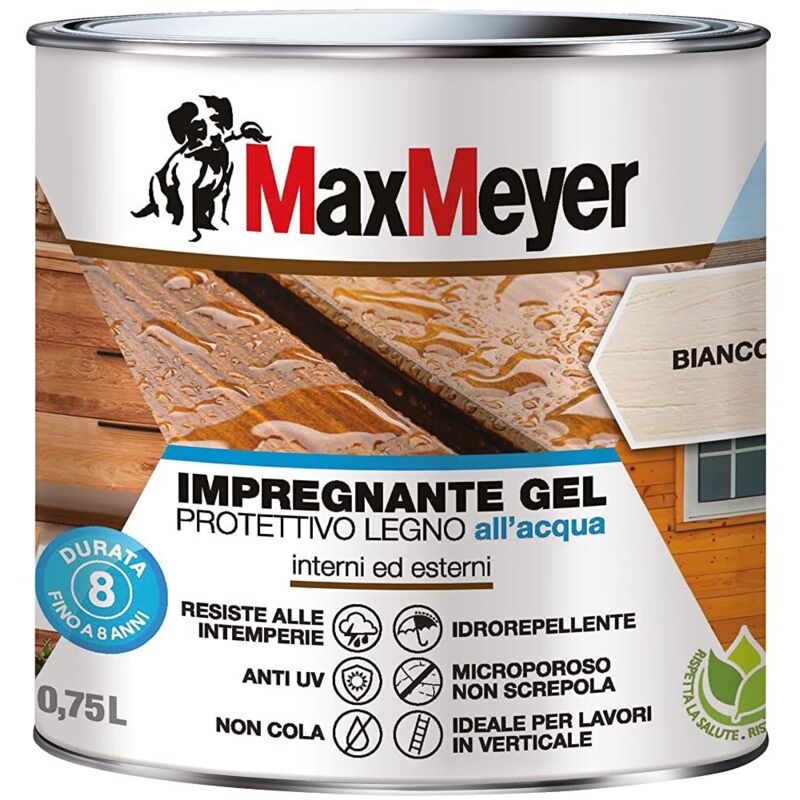 foto del prodotto maxmeyer impregnante gel acqua bianco 0,75 l