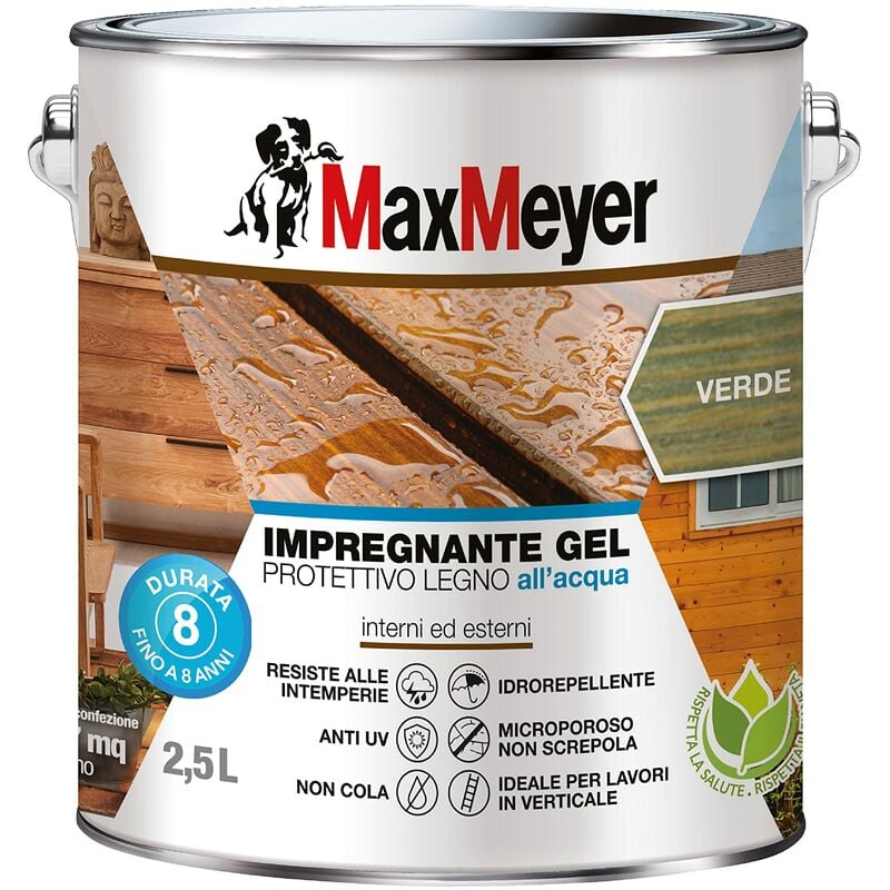 foto del prodotto maxmeyer impregnante gel acqua verde 2,5 l