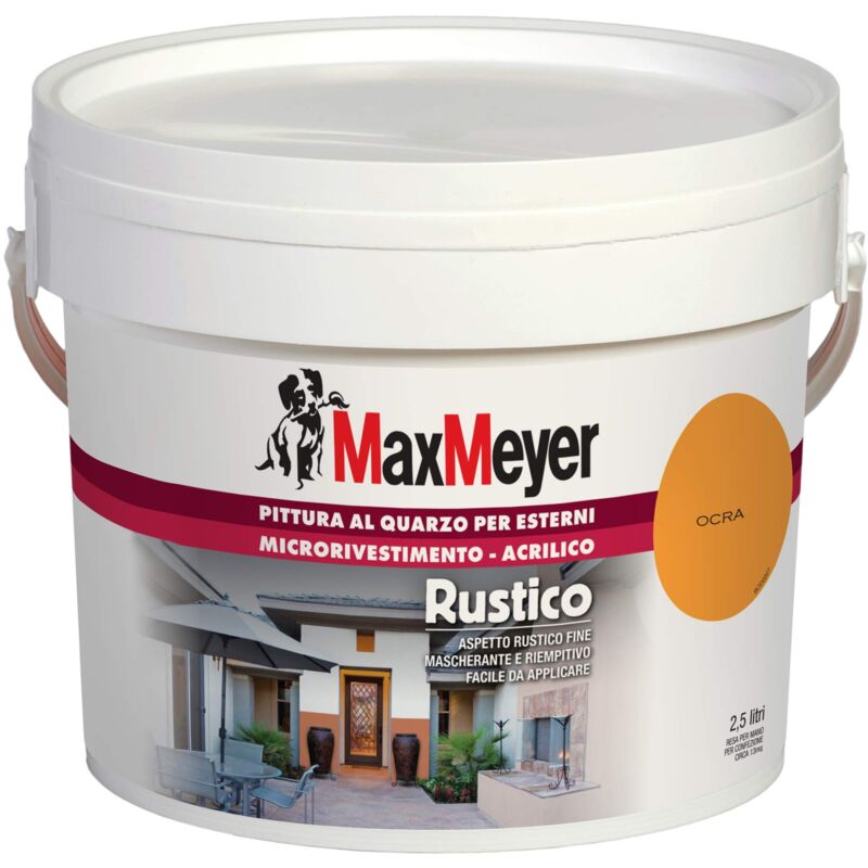 foto del prodotto maxmeyer pittura per esterni quarzo rustico ocra 2,5 l