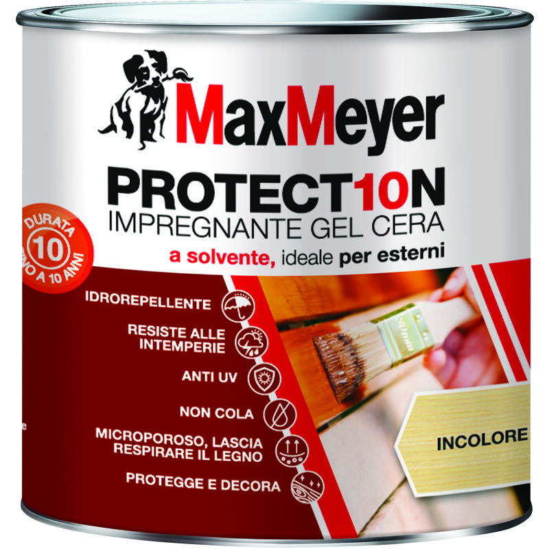 foto del prodotto maxmeyer protect10n, impregnante a solvente per esterni, incolore, 0.75l