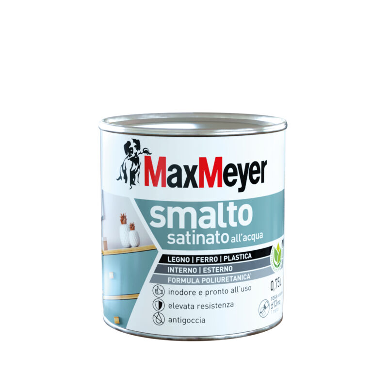 foto del prodotto maxmeyer smalto all acqua poliuretanico satinato, verde scuro, 0.75l