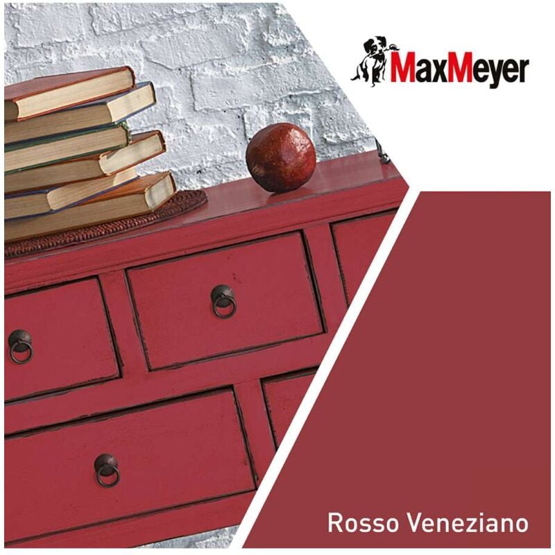 foto del prodotto maxmeyer smalto brillante all acqua poliuretanico rosso veneziano 0,125 l