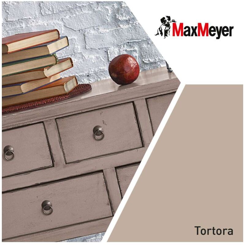 foto del prodotto maxmeyer smalto brillante all'acqua poliuretanico tortora 0,125 l