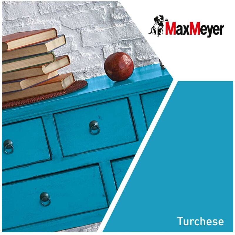 foto del prodotto maxmeyer smalto brillante all'acqua poliuretanico turchese 0,125 l
