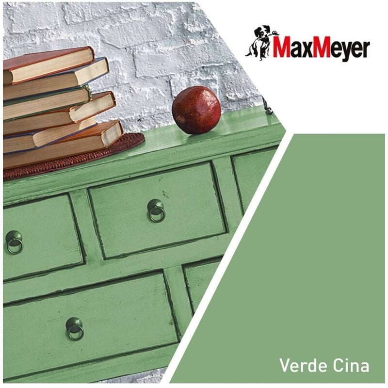 foto del prodotto maxmeyer smalto brillante all'acqua poliuretanico verde cina 0,125 l