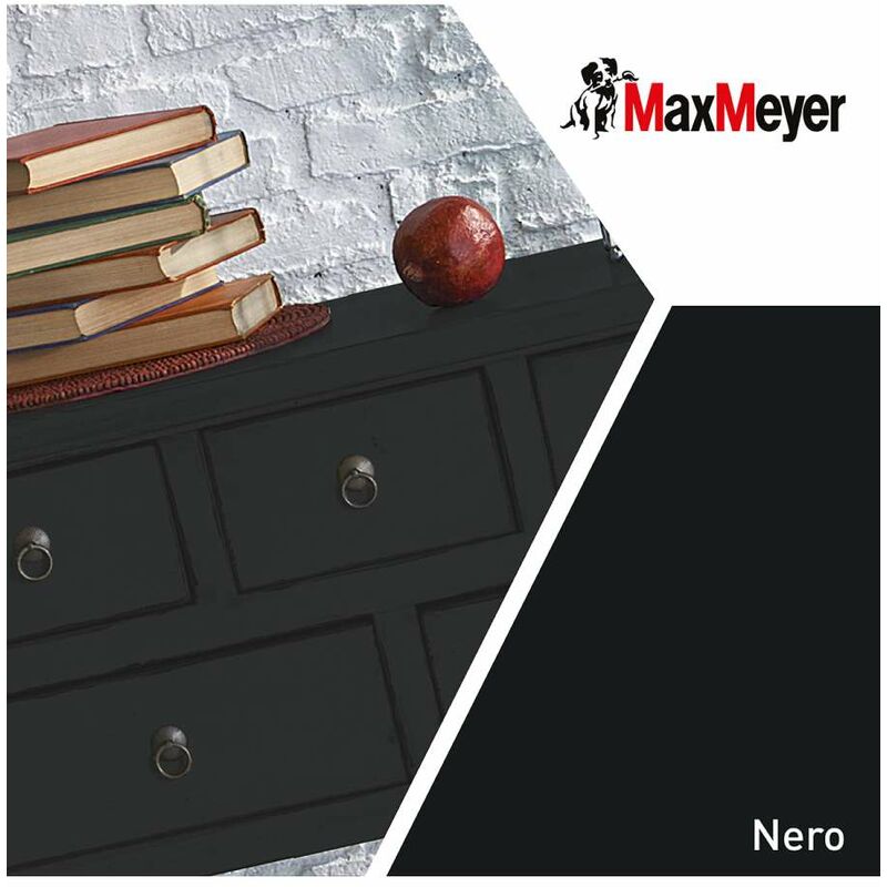 foto del prodotto maxmeyer smalto opaco all'acqua poliuretanico nero 0,125 l