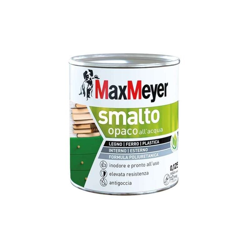 foto del prodotto maxmeyer smalto poliuretanico bianco opaco 0.125 l