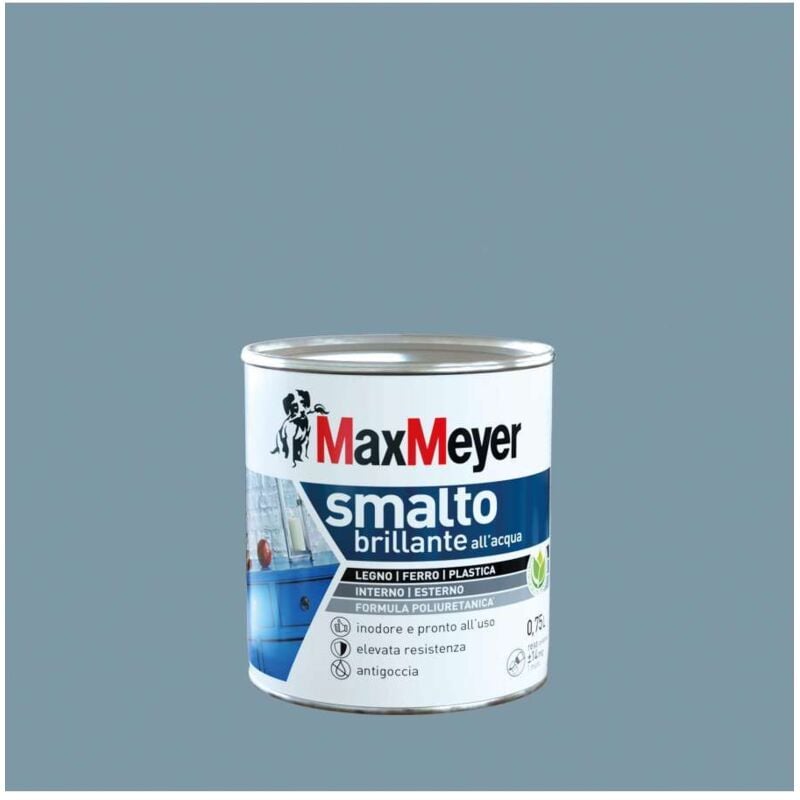 foto del prodotto maxmeyer smalto poliuretanico brillante all acqua denim 0,75 l