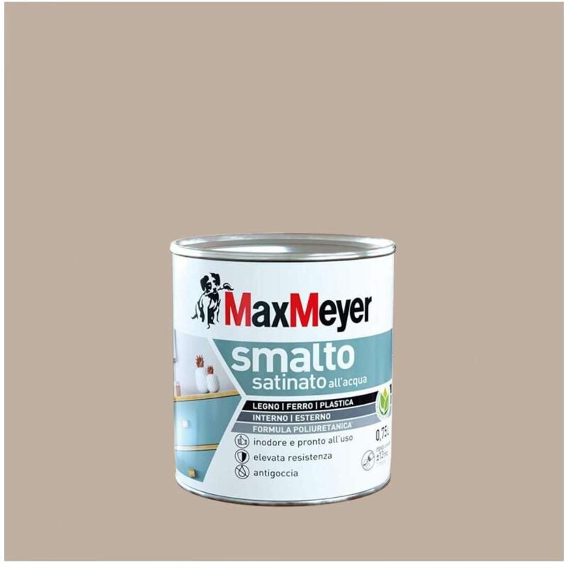 foto del prodotto maxmeyer smalto satinato poliuretanico - tortora - 0,75 l