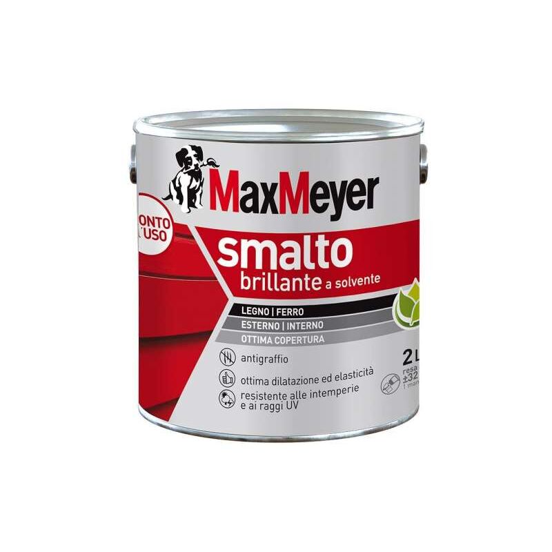 foto del prodotto maxmeyer smalto solvente brillante bianco r9010 2 l