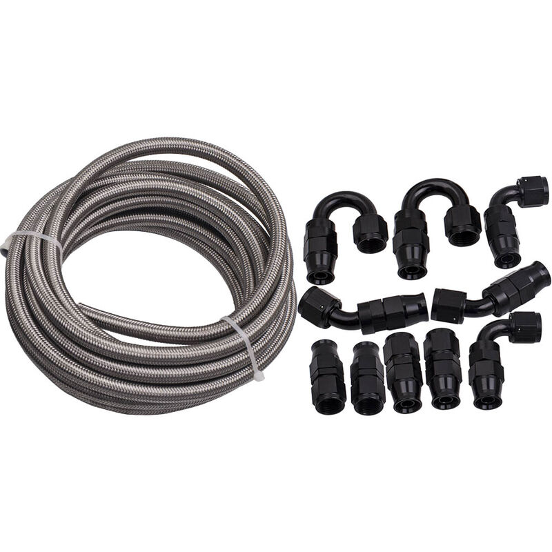 foto del prodotto maxpeedingrods 1 set an 8 8an stainless steel ptfe fuel line hose 6m swivel fitting end top20ft 6m an8 geflochtene l geflecht kraftstoffleitung 