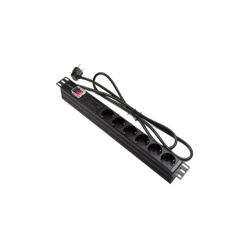 foto del prodotto maxpeedingrods 19 6 x schuko rack power strip con interruttore e protezione per la rete