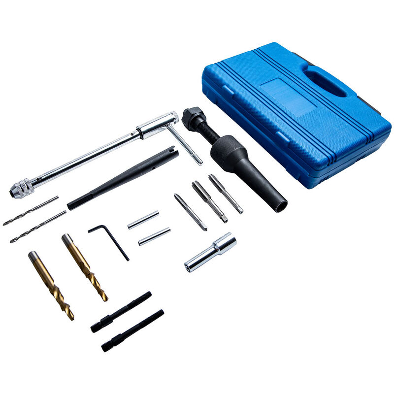 foto del prodotto maxpeedingrods damaged glow plug removal remover tool kit for seat vw audi mercedes opel 16pz estrattore candelette kit di riparazione 1 4 m8 m10