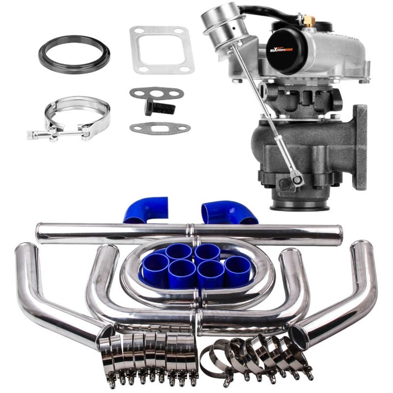 foto del prodotto maxpeedingrods - universal turbo t3 turbocompressore 2.5' intercooler piping pipe hose kits