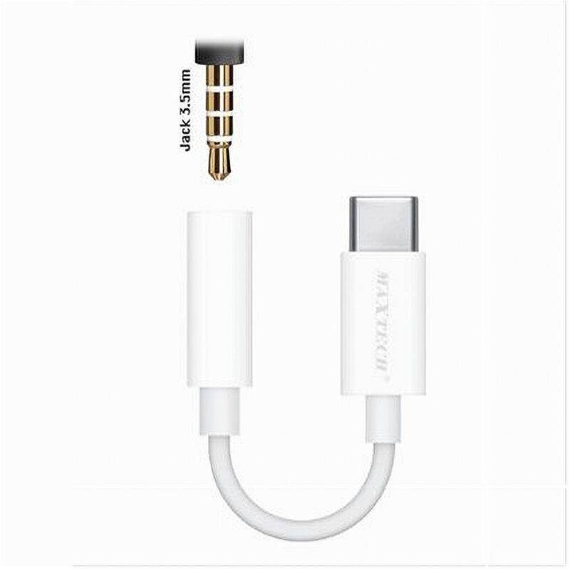 foto del prodotto maxtech adattatore audio type c a aux jack 3,5mm per smartphone tablet ad tc01 