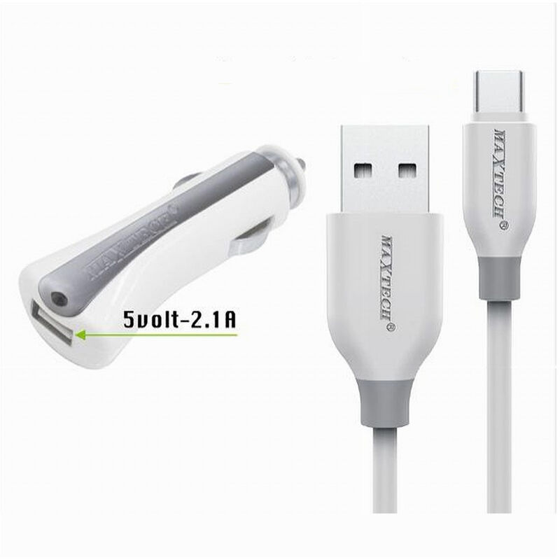 foto del prodotto maxtech caricabatterie caricatore auto cavo usb type c 1mt ricarica 10w ma tc01 