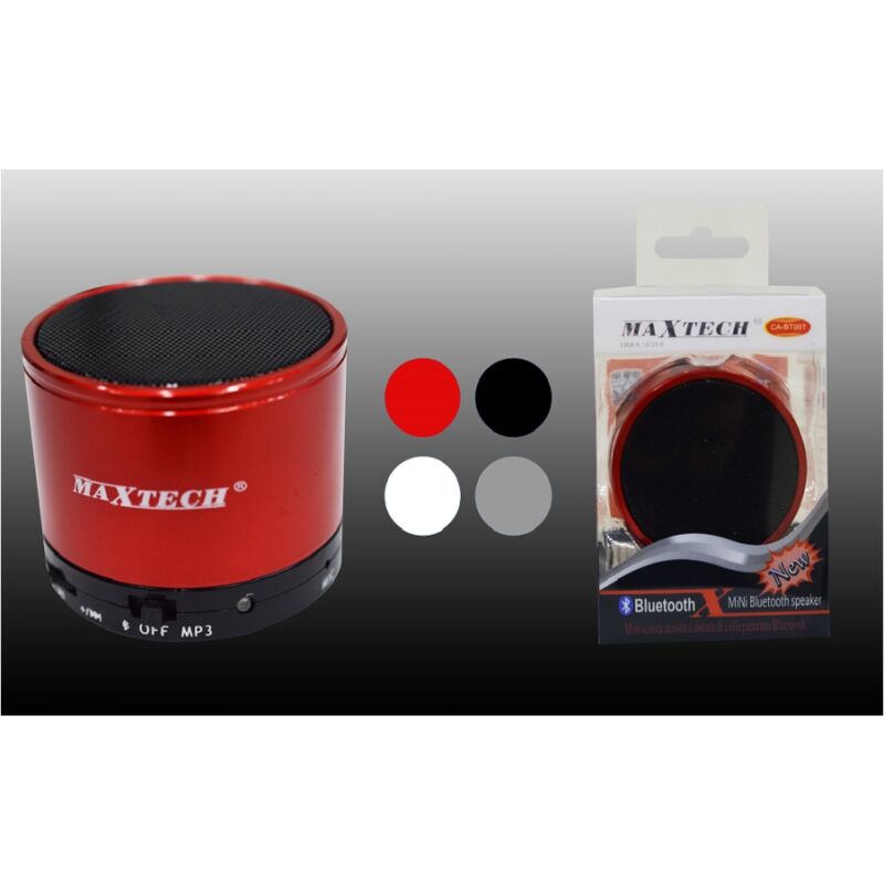 foto del prodotto maxtech cassa bluetooth portatile speaker fm aux usb tf microfono 3w ca bt001 
