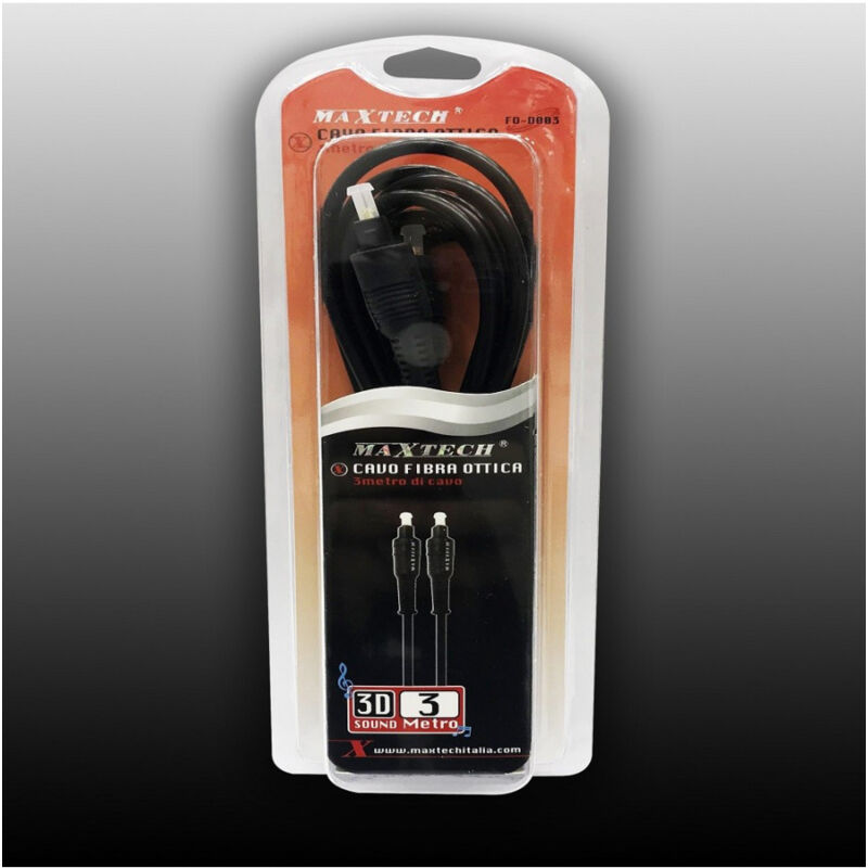 foto del prodotto maxtech cavo fibra ottica da 3 metri digital surround audio digitale 3d fo d003 
