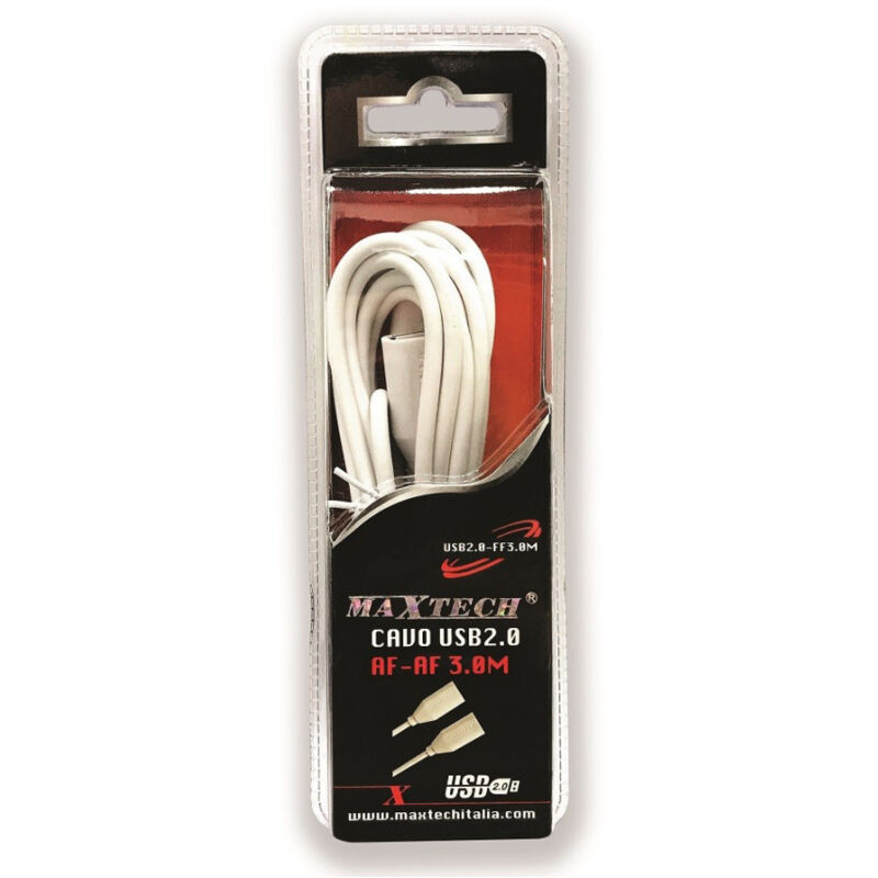 foto del prodotto maxtech cavo prolunga estensione usb 2.0 femmina a femmina 3 metri usb2.0 ff3.0m 
