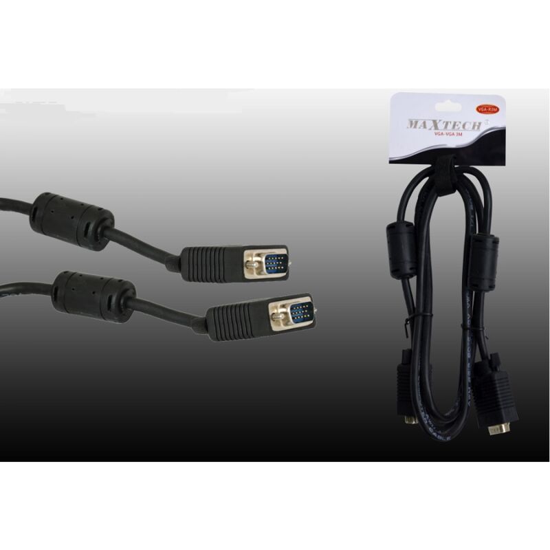 foto del prodotto maxtech cavo vga vga per monitor tv pc computer da 3 metri prolunga cable vga r3m 