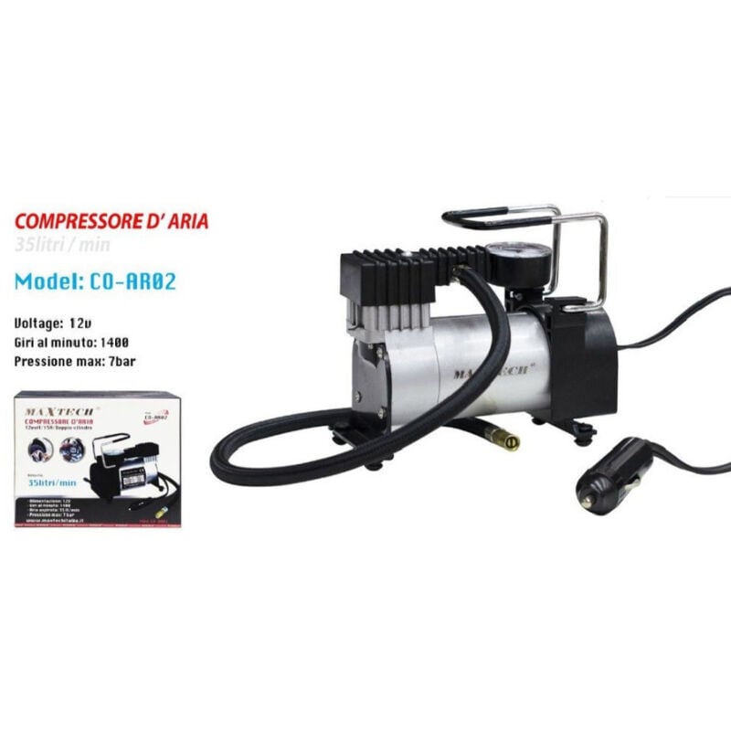 foto del prodotto maxtech compressore ad aria portatile serbatoio 35l min alimentazione 12v 15a co ar02 