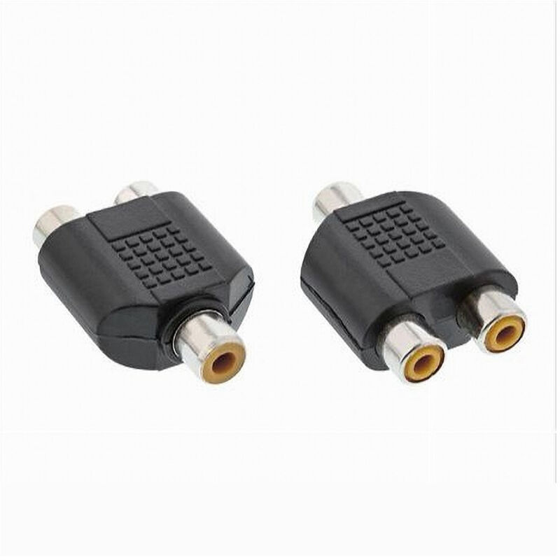 foto del prodotto maxtech - connettore adattatore splitter rca femmina a 2 aux rca femmina audio video c-026 -