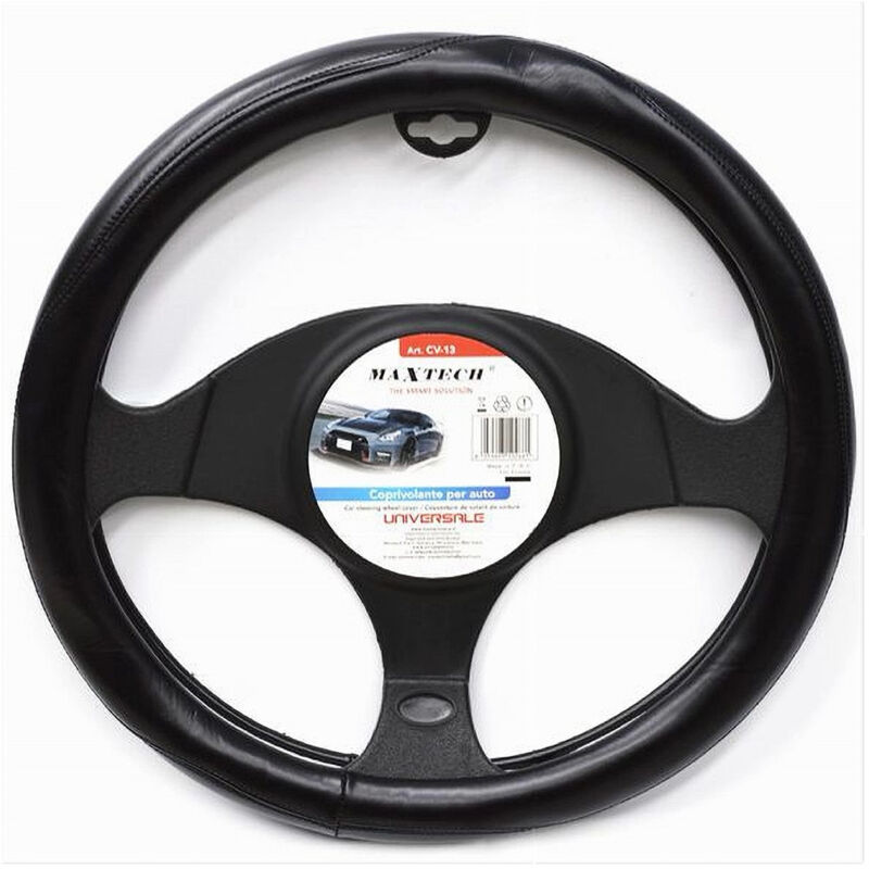 foto del prodotto maxtech coprivolante copertura per sterzo auto fodera universale da 38 cm nero cv 13 