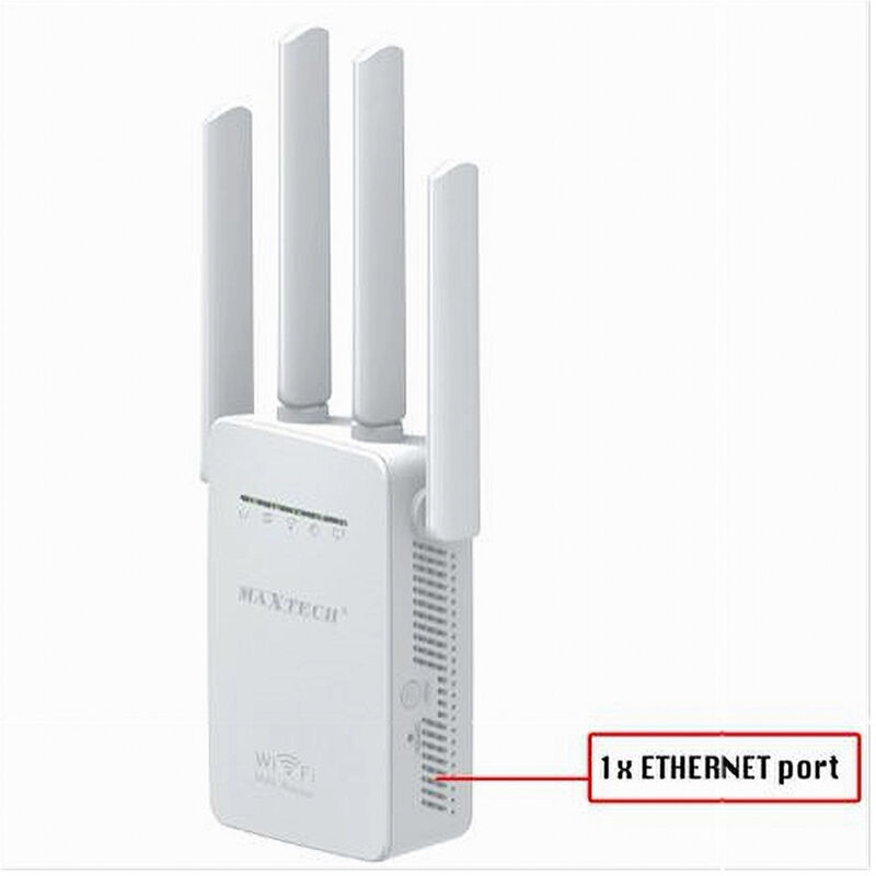 foto del prodotto maxtech extender ethernet wireless router ripetitore di segnale wifi lv wr09 