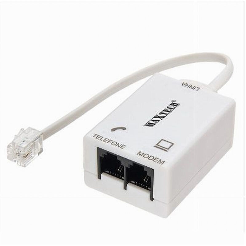 foto del prodotto maxtech filtro adsl splitter telefonico plug rj11 ingressi femmina sdoppiatore sp ad01 