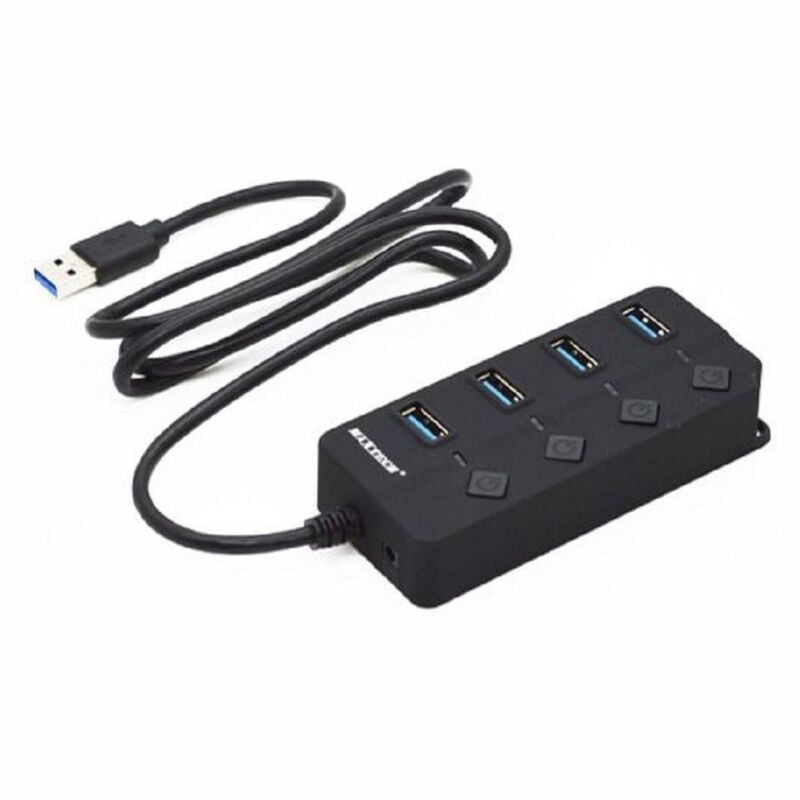 foto del prodotto maxtech hub 4 porte usb 3.0 adattatore di alimentazione per laptop desktop hub3 04 